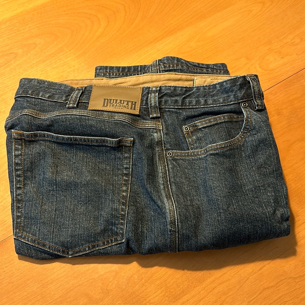 Duluth Trading Company “Flex Ballroom Jeans” 37x32. Gently worn.